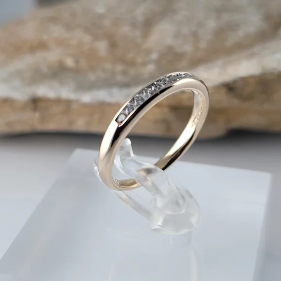 ❤️10k Size 7 Beautiful Solid Yellow Gold Genuine Diamonds Band Ring! 👌🎁